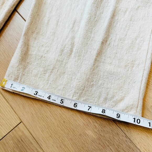 MINKPINK Revolve Linen Boilersuit Sand Wide Leg Utility Romper Jumpsuit Womens M - Picture 7 of 7